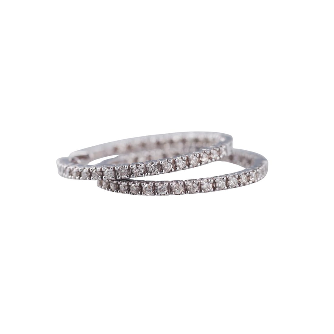 14k Gold Diamond Inside Out Hoop Earrings (1 of 4)