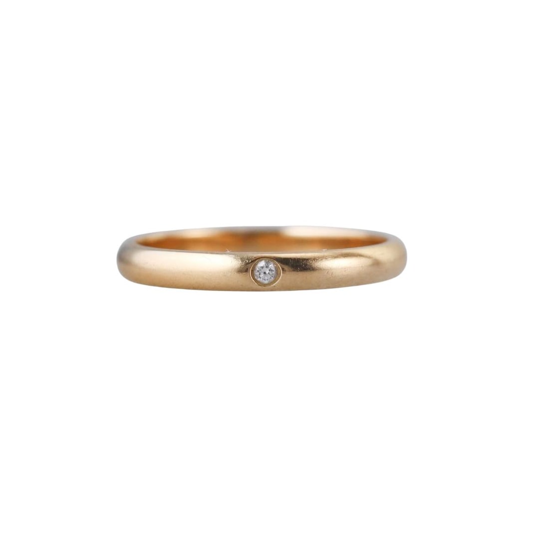 Cartier 18k Gold Diamond Wedding Band Ring: Metal : 18k Yellow Gold Designer : Cartier Gemstone : 1 Diamond Measurements : Ring size 4.5, width 2.4mm. Marked: : Cartier, 750, YT3052, 48. Weight: : 1.9 grams