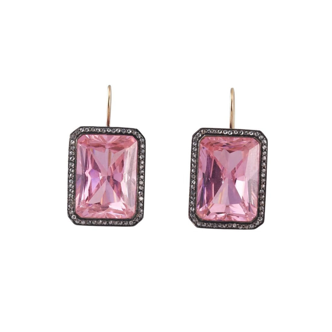 14k Gold Silver Diamond Earrings (1 of 5)