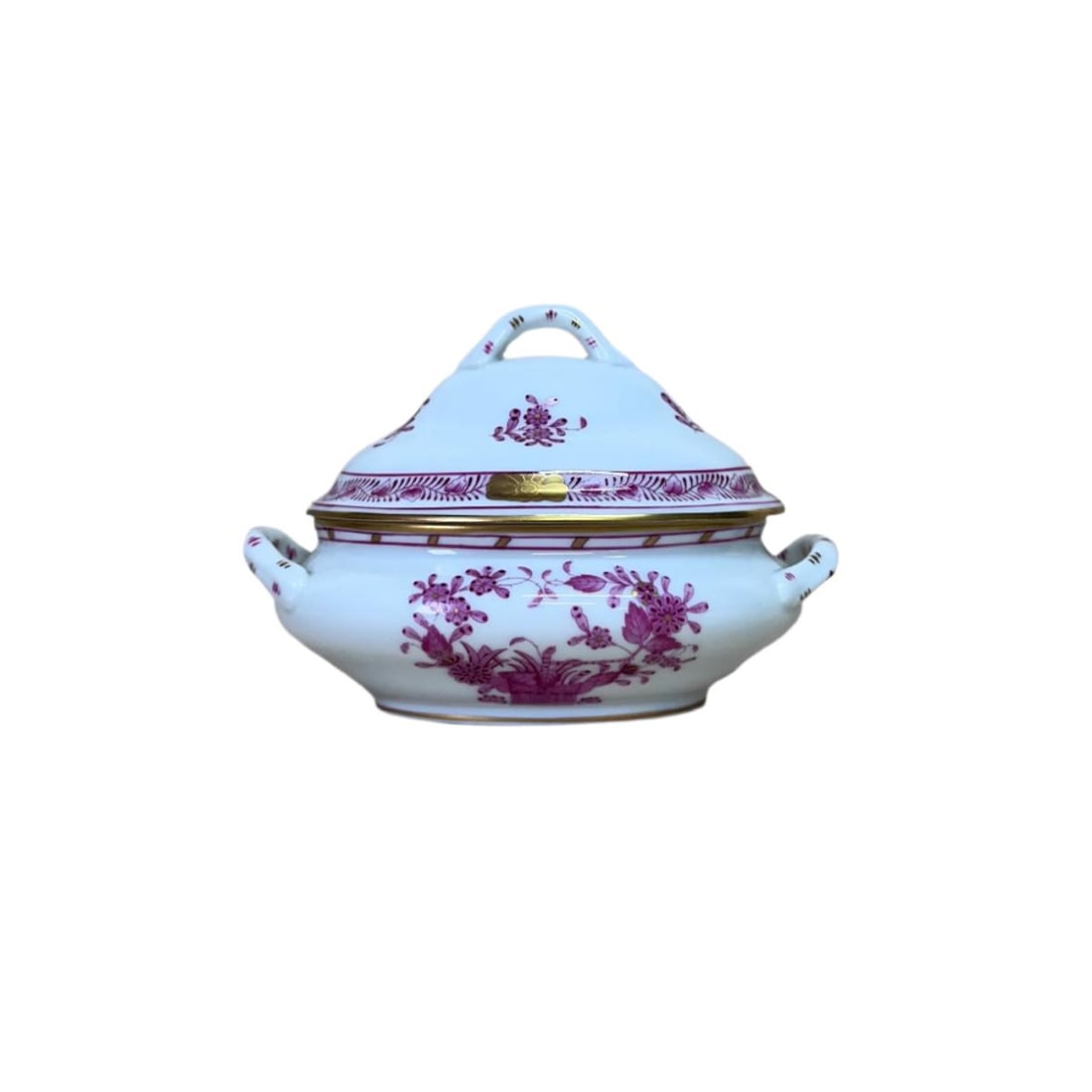 Herend Porcelain Indian Basket Raspberry Mini Tureen 6017 P (1 of 5)