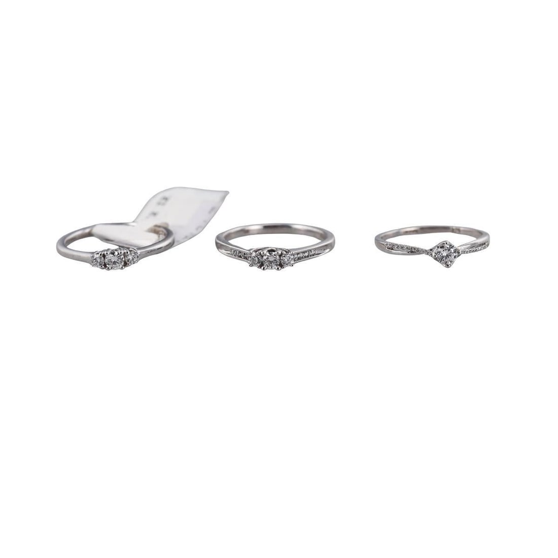 Kallati Gold Diamond Engagement Ring Lot of 3: Metal : 9k White Gold Designer : Kallati Gemstone : Diamonds approx. 0.75ctw. Measurements : Ring sizes 6.75 each. Marked: : Kallati 375. Weight: : 5.2 grams Co