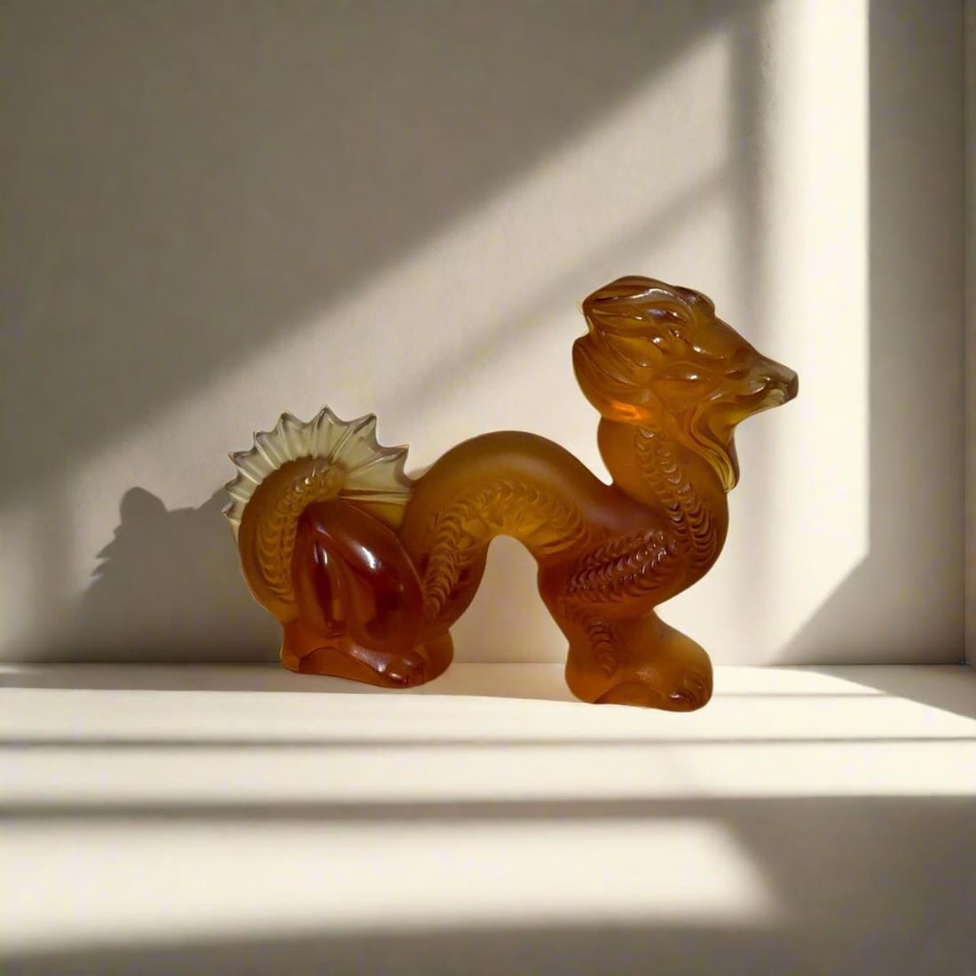 Lalique Crystal Ambre Dragon Figure 1214000 (1 of 2)