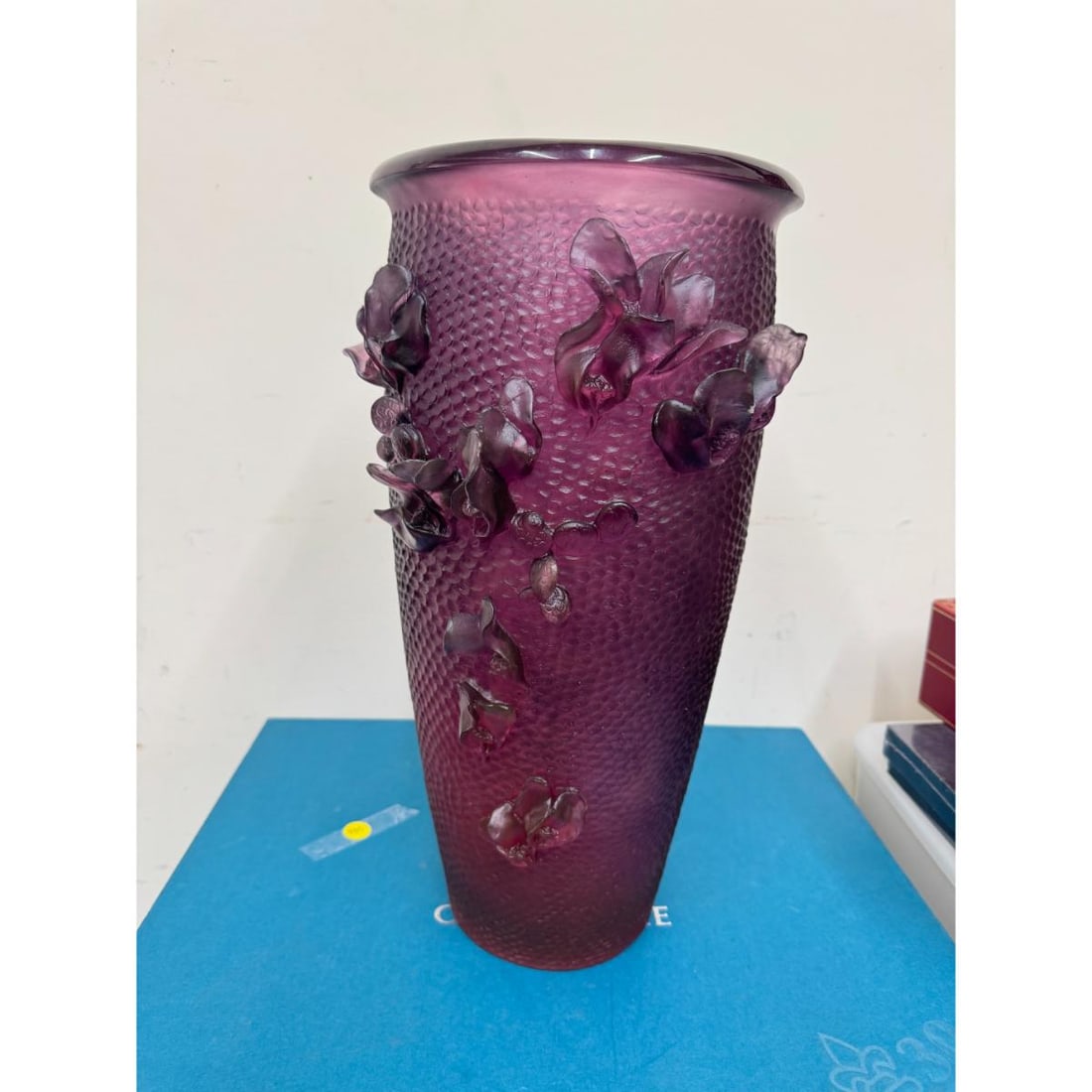 Daum Crystal Jardin Imaginaire Fantasy Garden Magnum Violet Red Vase 05412-1 (1 of 3)