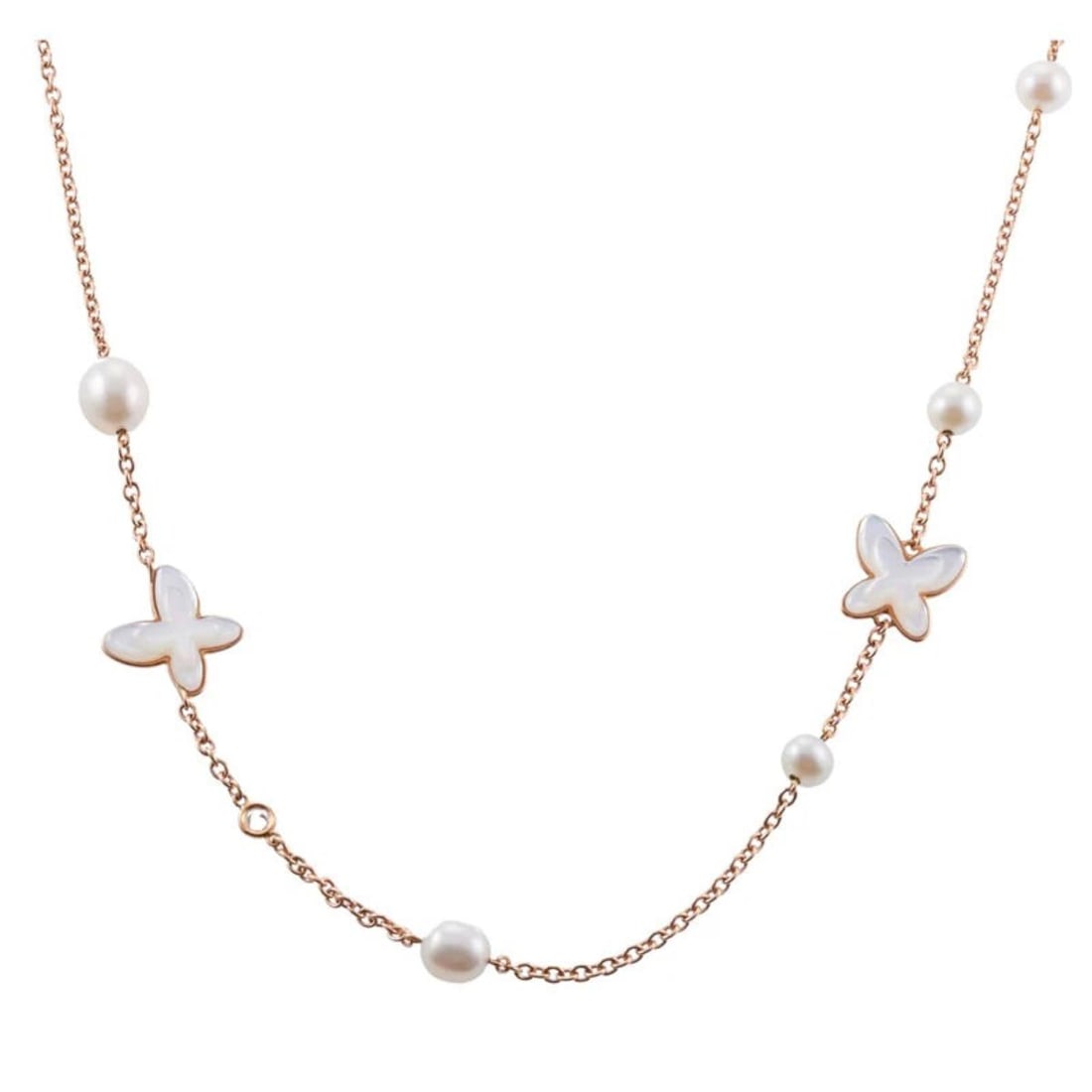 Mimi Milano Mother of Pearl Diamond Gold Freevola Necklace (1 of 5)
