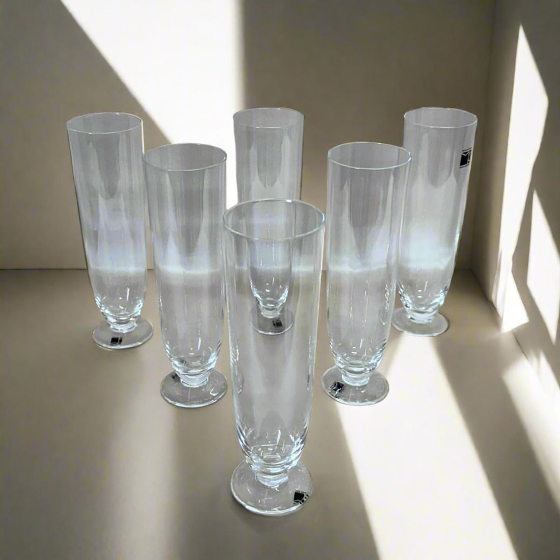 Set of 12 Carlo Moretti Murano Champagne Flutes Clear Glass (1 of 6)