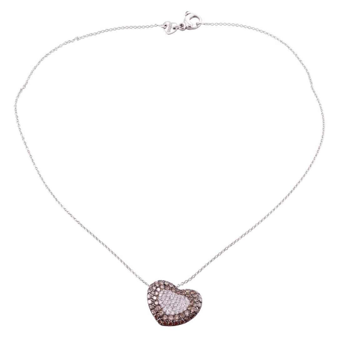 Pasquale Bruni 18k Gold Diamond Heart Pendant Necklace: Metal : 18k White Gold Designer : Pasquale Bruni Gemstone : Diamonds - approx. 3.06ctw H/VS, Sapphire Measurements : Necklace is 16" long. Pendant 24mm x 20mm Marked: : 750, Italian mar