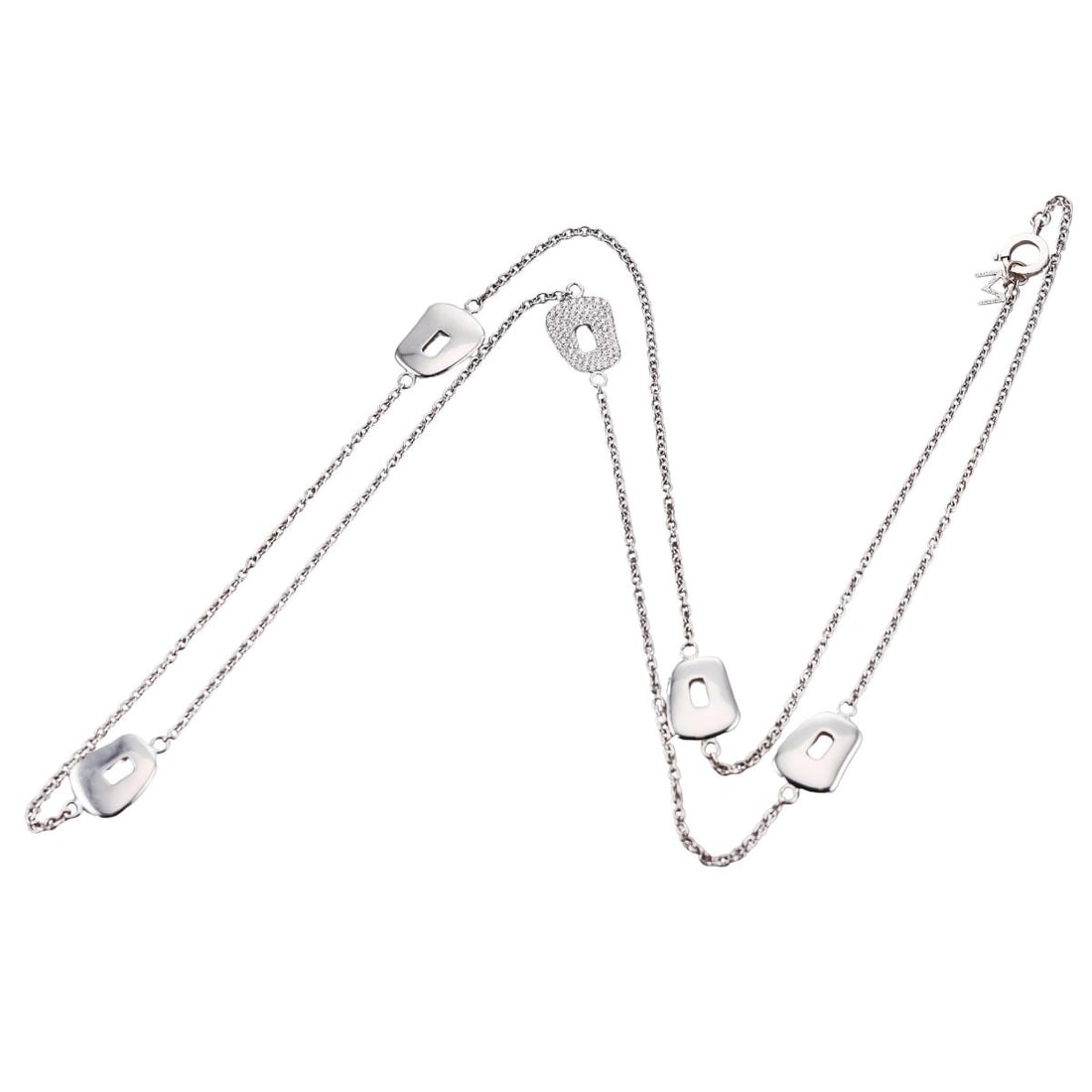 Mattioli Puzzle Sautoir 18K Gold Diamond Station Necklace (1 of 5)