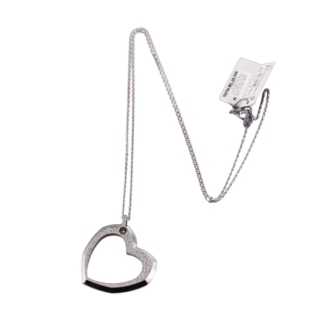 Audemars Piguet Royal Oak Heart 18K Gold Diamond Pendant Necklace: Metal : 18k White Gold Designer : Audemars Piguet Gemstone : Diamonds-approx. 1.85ctw G/VS Measurements : Necklace is 31" long, pendant is 55mm x 50mm Marked: : 02/50, AC0106, 750, Aude