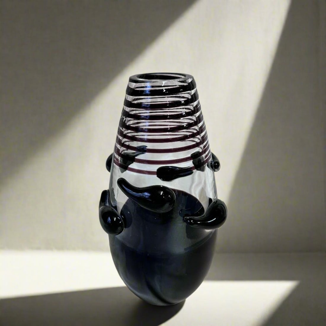 2007 Certified Carlo Moretti Nero Ruffo Murano Glass Vase Limited Edition 129/222 (1 of 4)
