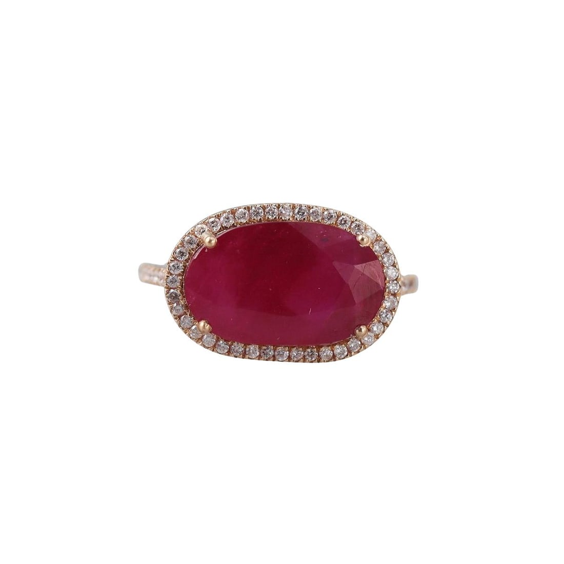 GIA 5.22ct Burma Ruby 18k Gold Diamond Ring (1 of 6)