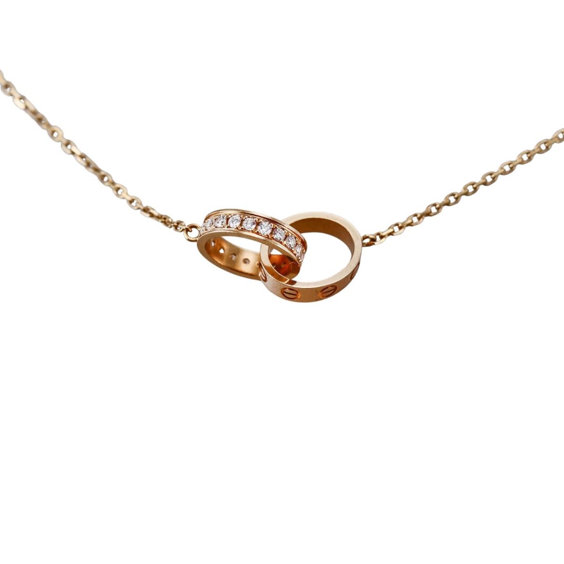 18k Gold Half Pave Diamond Pendant Necklace (1 of 5)