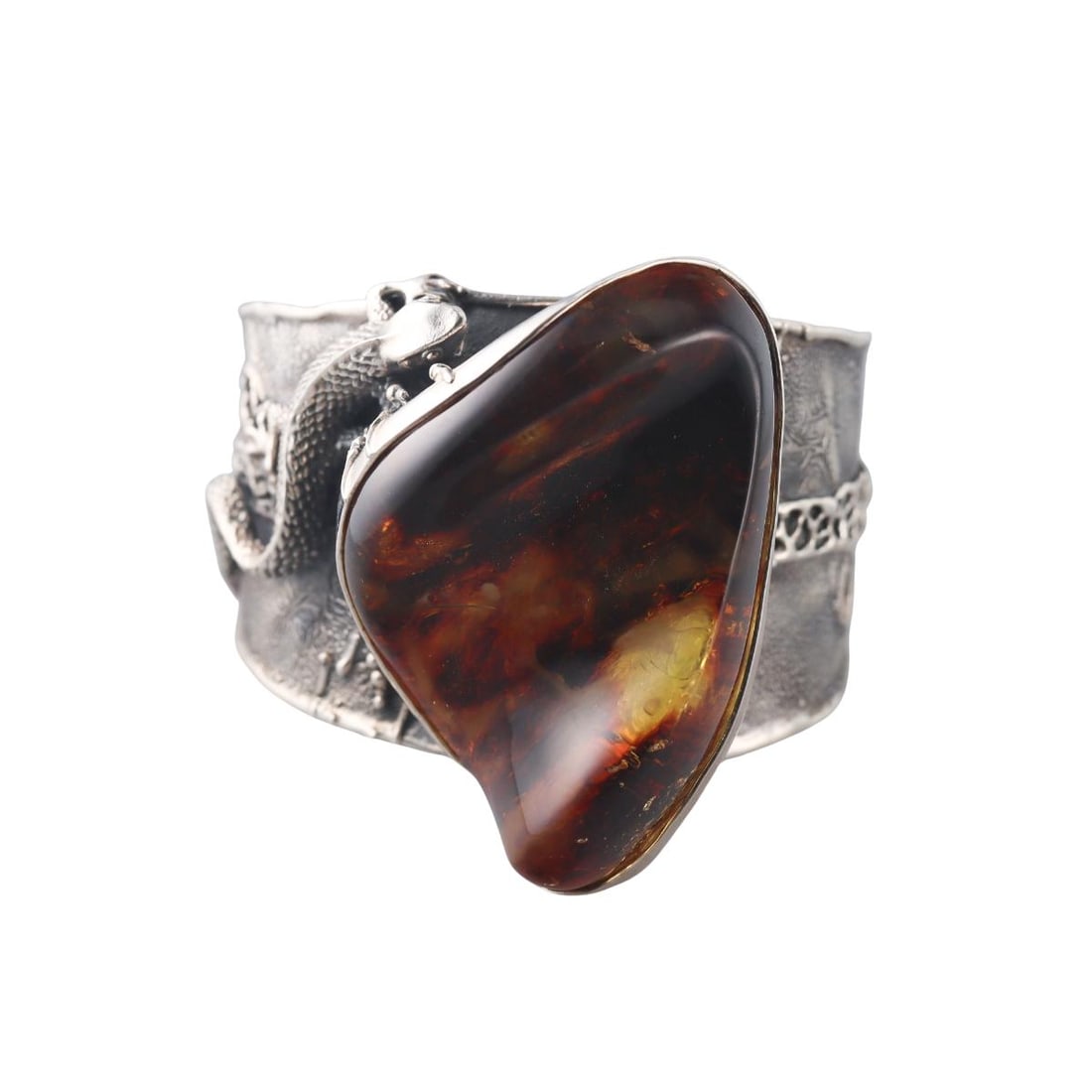 Stephan Sylvester Sterling Silver Amber Large Cuff Bracelet (1 of 10)