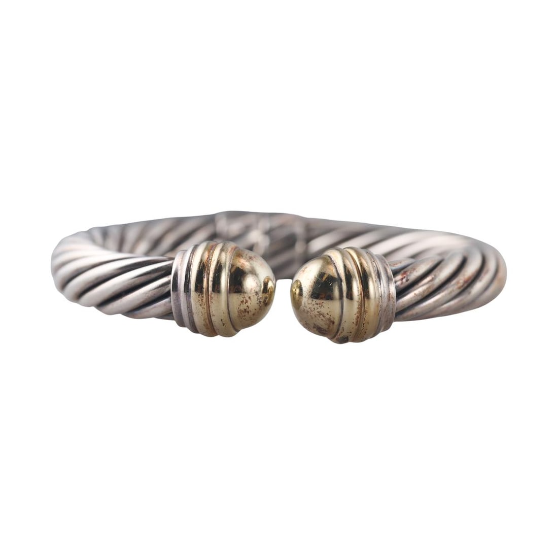 David Yurman Cable 14K Gold Sterling Silver Cuff Bracelet (1 of 5)