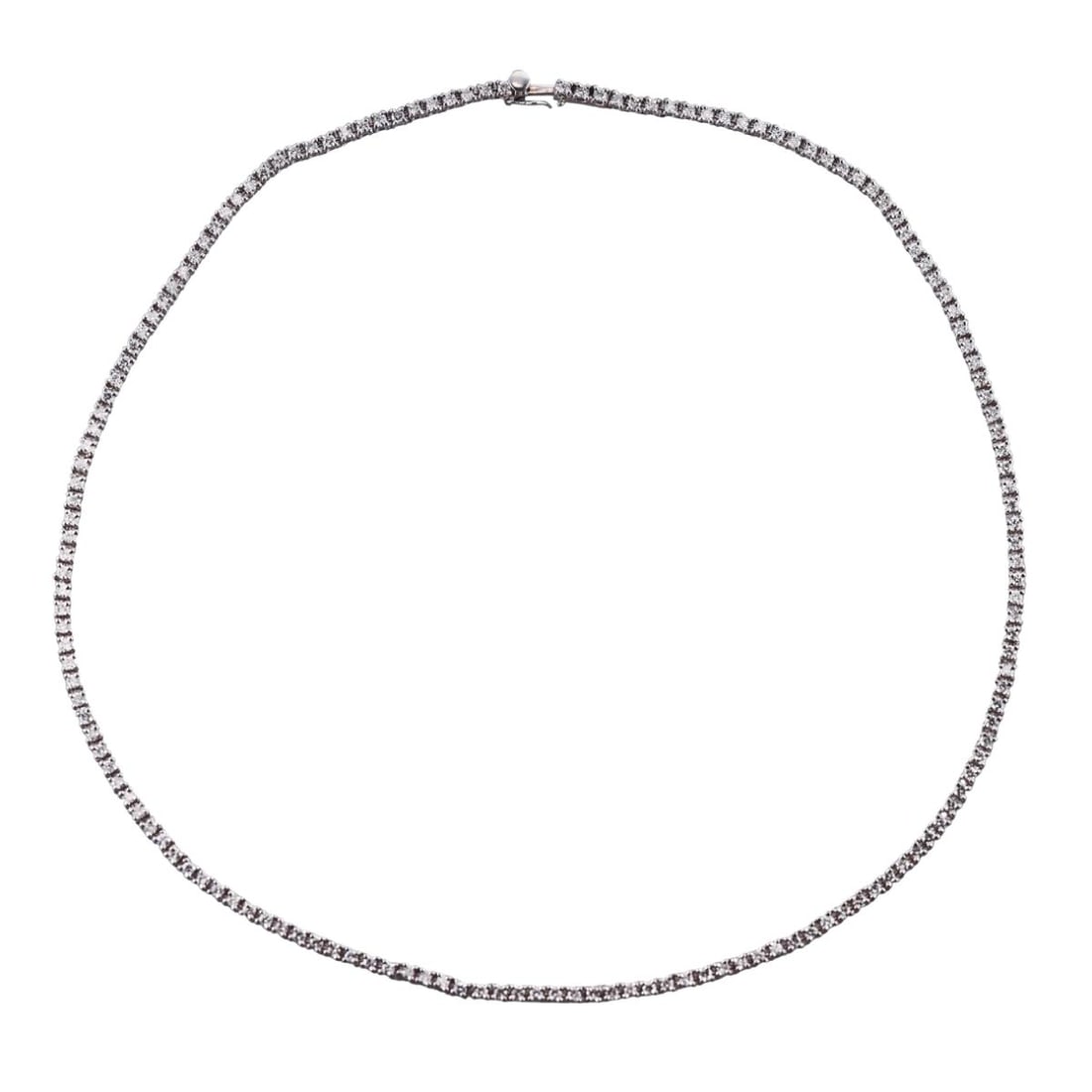 Platinum 4.07ctw Diamond Tennis Necklace: Metal : Platinum Designer : Not Signed Gemstone : Diamonds - 4.07ctw VS-Si1/H Measurements : Necklace is 16.25" long. Marked: : 4.07, pt900. Weight: : 27.1 grams
