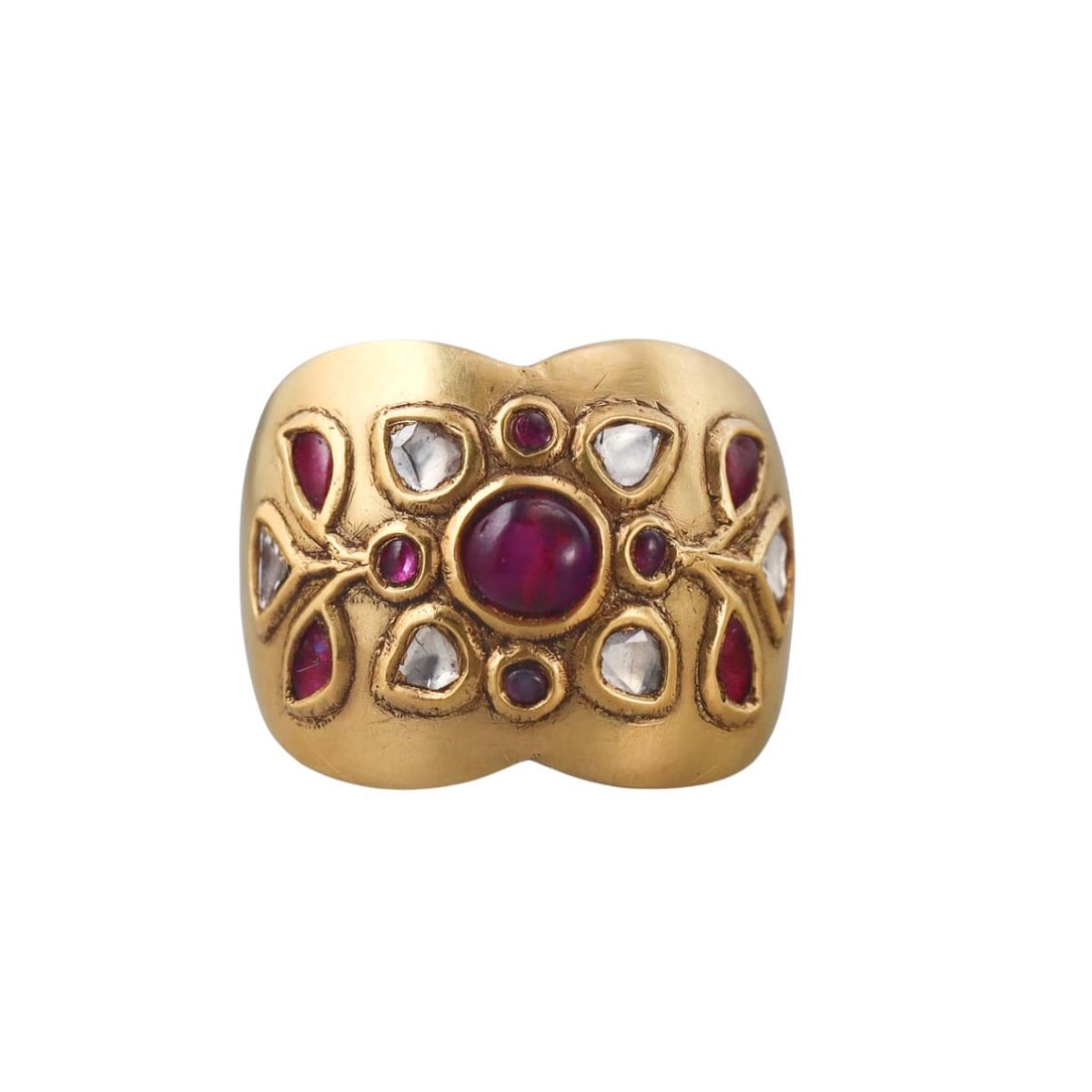 High Karat Gold Diamond Ruby RIng (1 of 3)