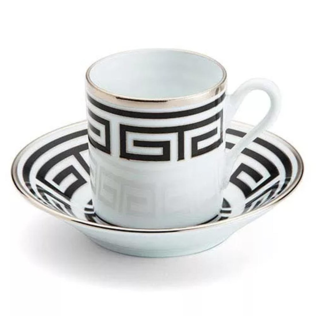 24pc Set for 12 Richard Ginori Labirinto Nero Espresso Cup & Saucer (1 of 5)