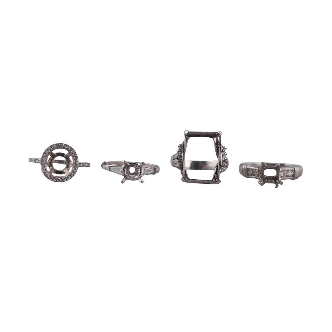 Platinum Diamond Engagement Ring Mounting Setting Lot of 4 (1 of 9)