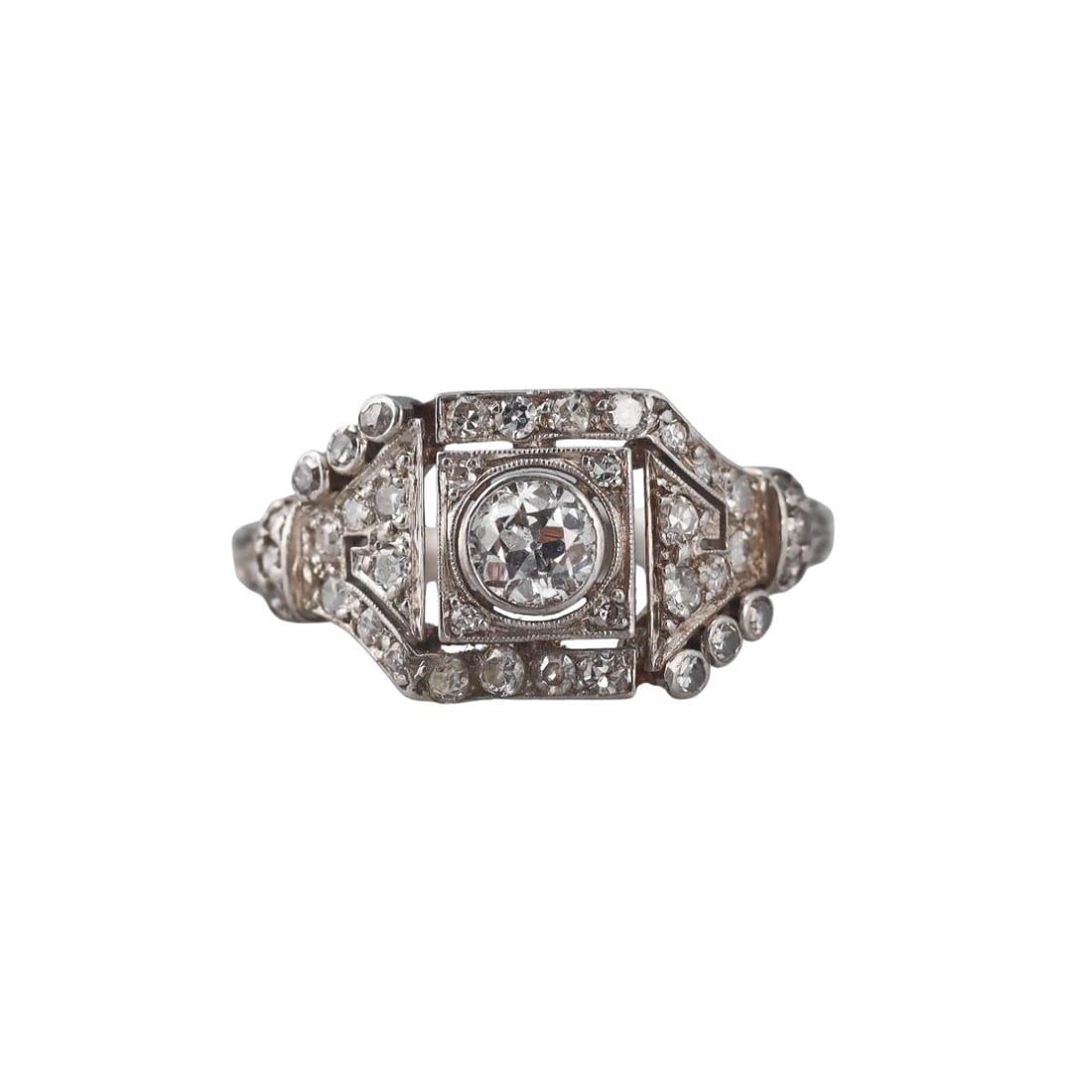 Art Deco Platinum Diamond Ring (1 of 4)
