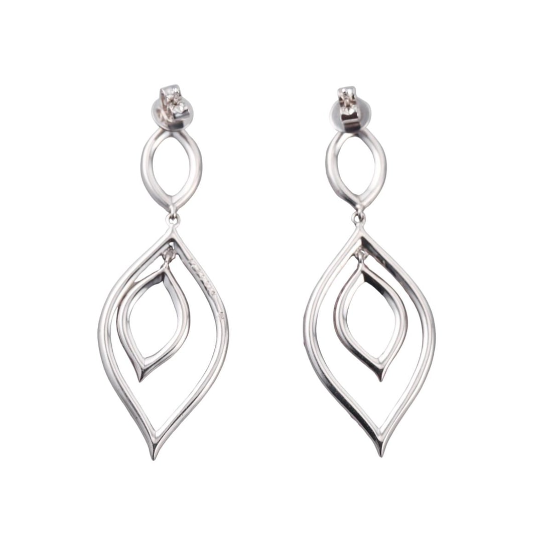 18k Gold Diamond Ruby Drop Earrings - 2