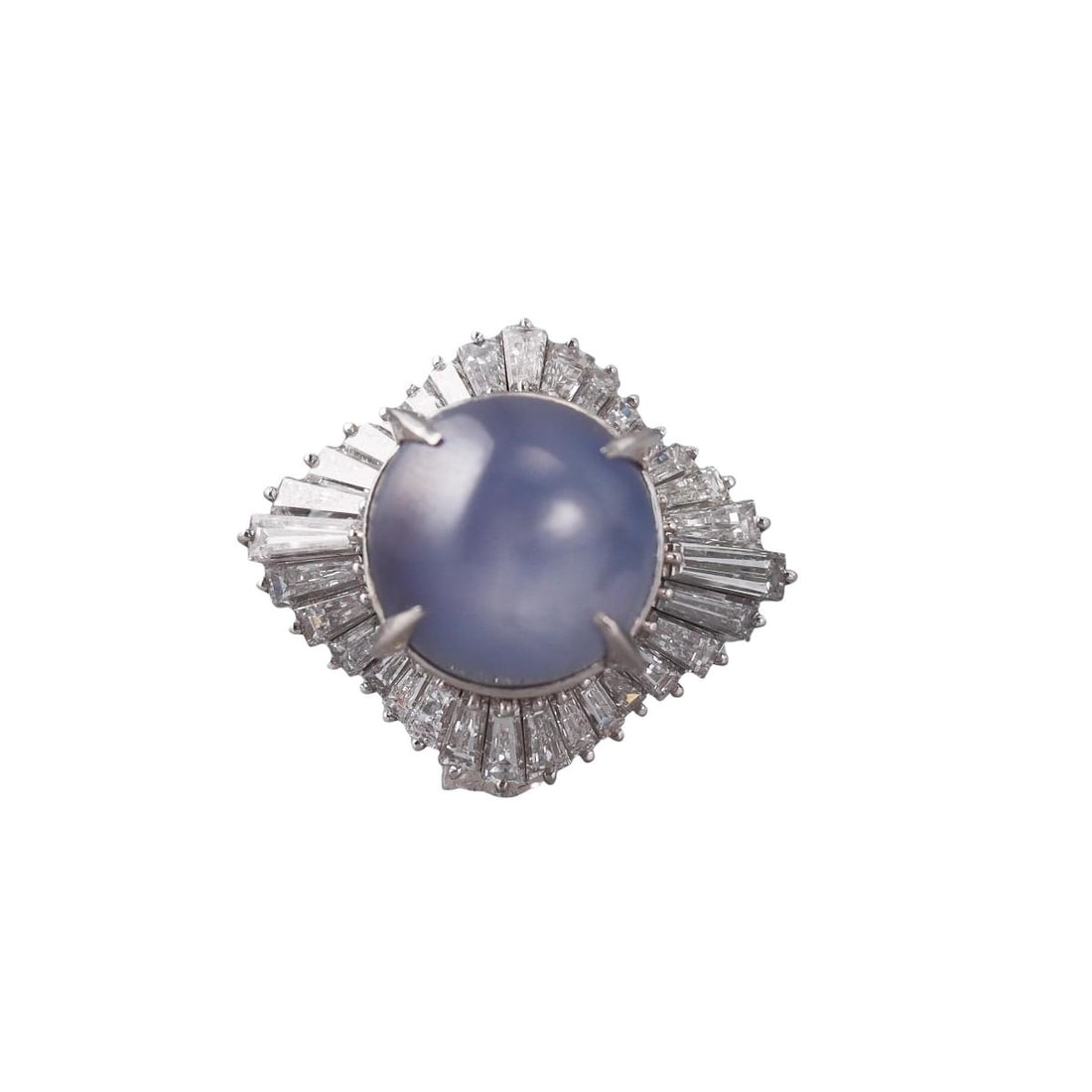 Mid Century Platinum 16.37ct Star Sapphire Diamond Ring (1 of 5)