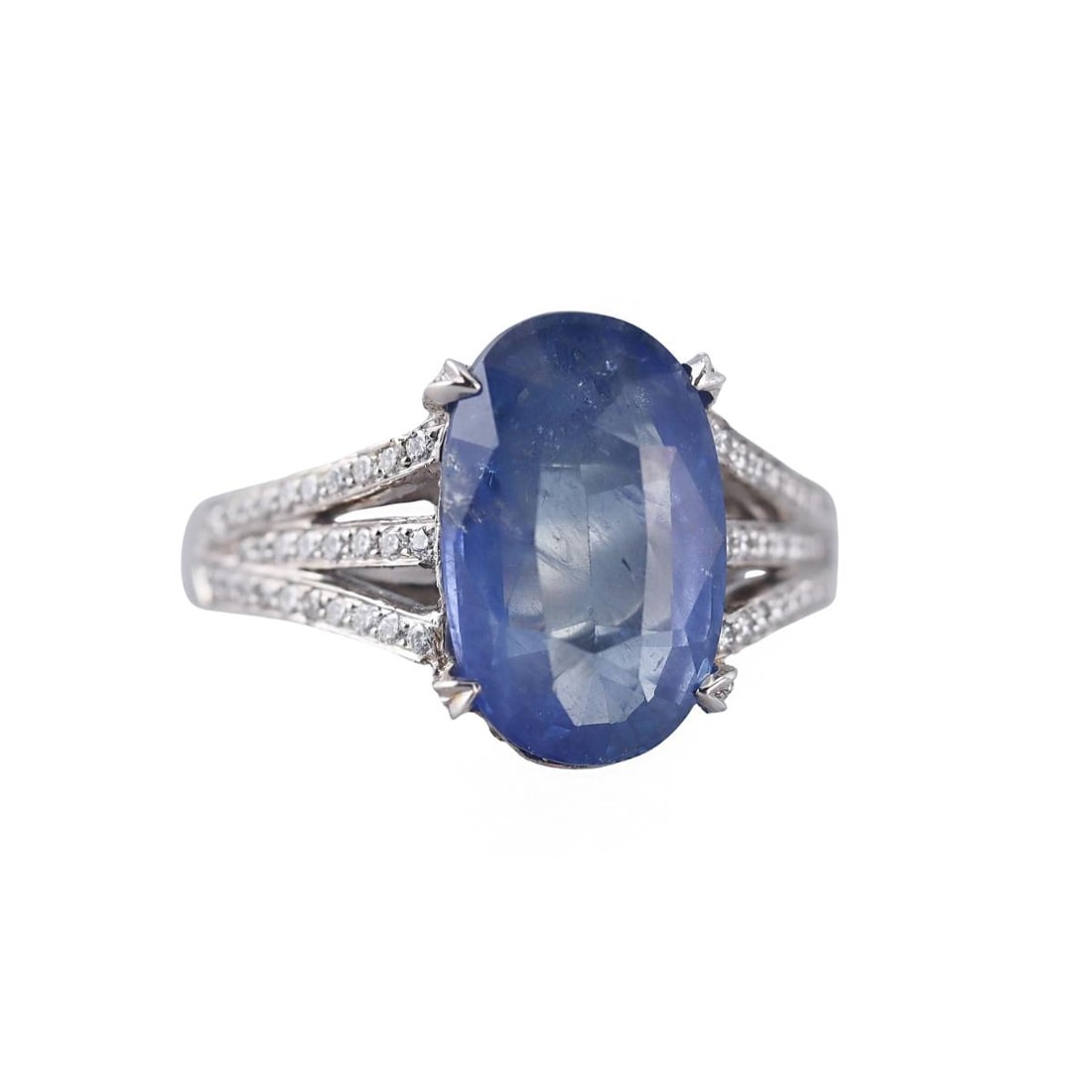 Platinum 4.37ct Sapphire Diamond Ring (1 of 4)