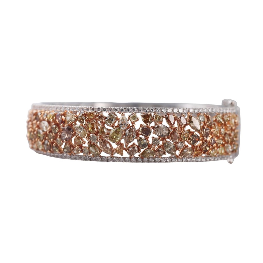 18k Gold 11 ctw Fancy Color Diamond Bangle Bracelet (1 of 6)