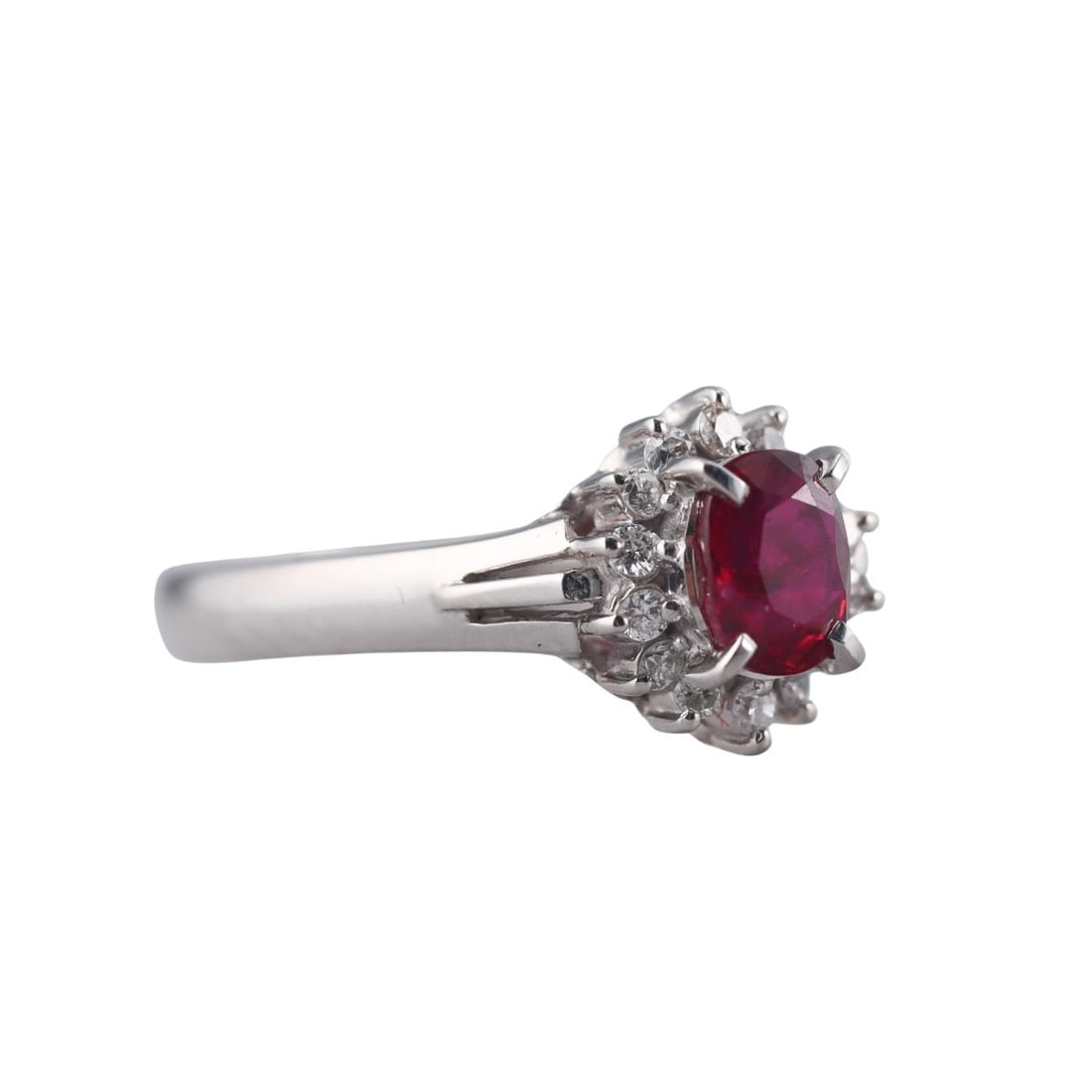 Platinum Ruby Diamond Ring - 2