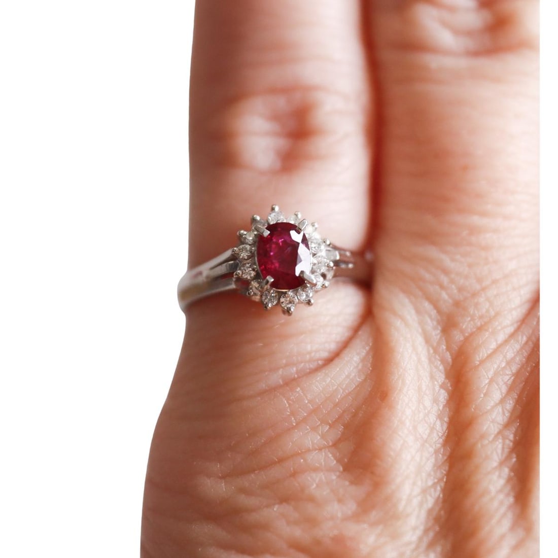 Platinum Ruby Diamond Ring - 3