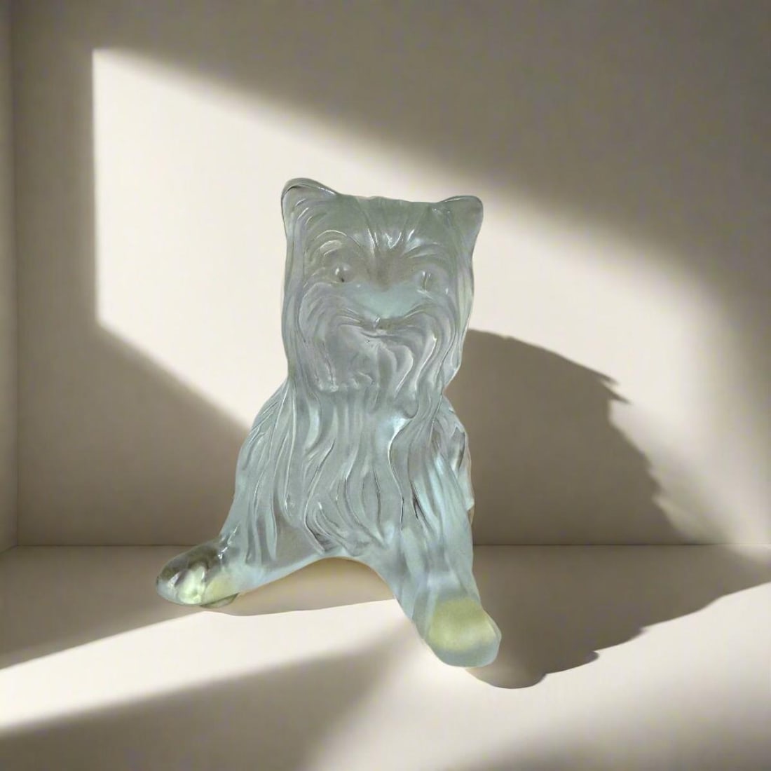 Lalique Crystal Super Boy Yorkshire Terrier 1174500: Material : Crystal Designer : Lalique Measurements : H: 3.5'' L: 3.5'' Marked: : Lalique Condition: : New, Store sample Additional: Comes with box