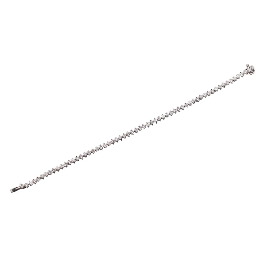 Platinum 5ctw Diamond Tennis Bracelet: Metal : Platinum Designer : Not Signed Gemstone : Diamonds 5.00ctw I-range/H Measurements : Bracelet is 6 7/8" long. Marked: : Pt850, D500. Weight: : 13.6 grams Condition: : Excellent. Additional: n/a