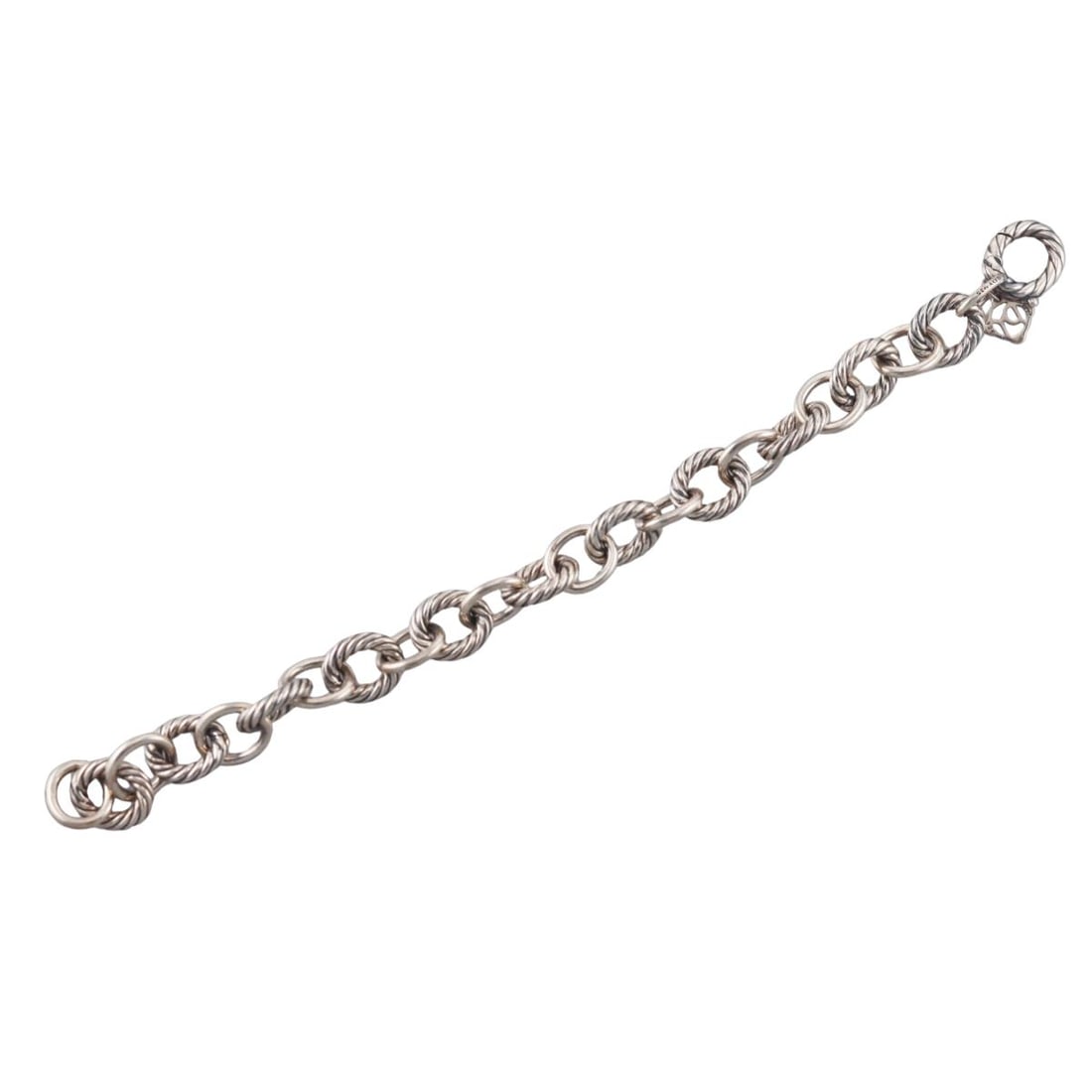 David Yurman Sterling Silver Cable Oval Link Bracelet: Metal : Sterling Silver Designer : David Yurman Gemstone : None Measurements : Bracelet is 7.5" long and 10.5mm wide Marked: : D.Y, 925 Weight: : 28.5 grams Co