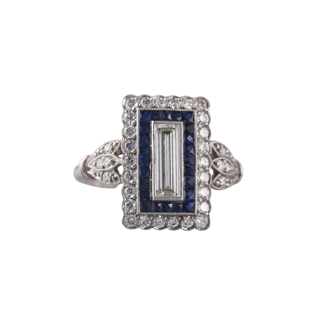 Platinum Diamond Sapphire Ring (1 of 3)