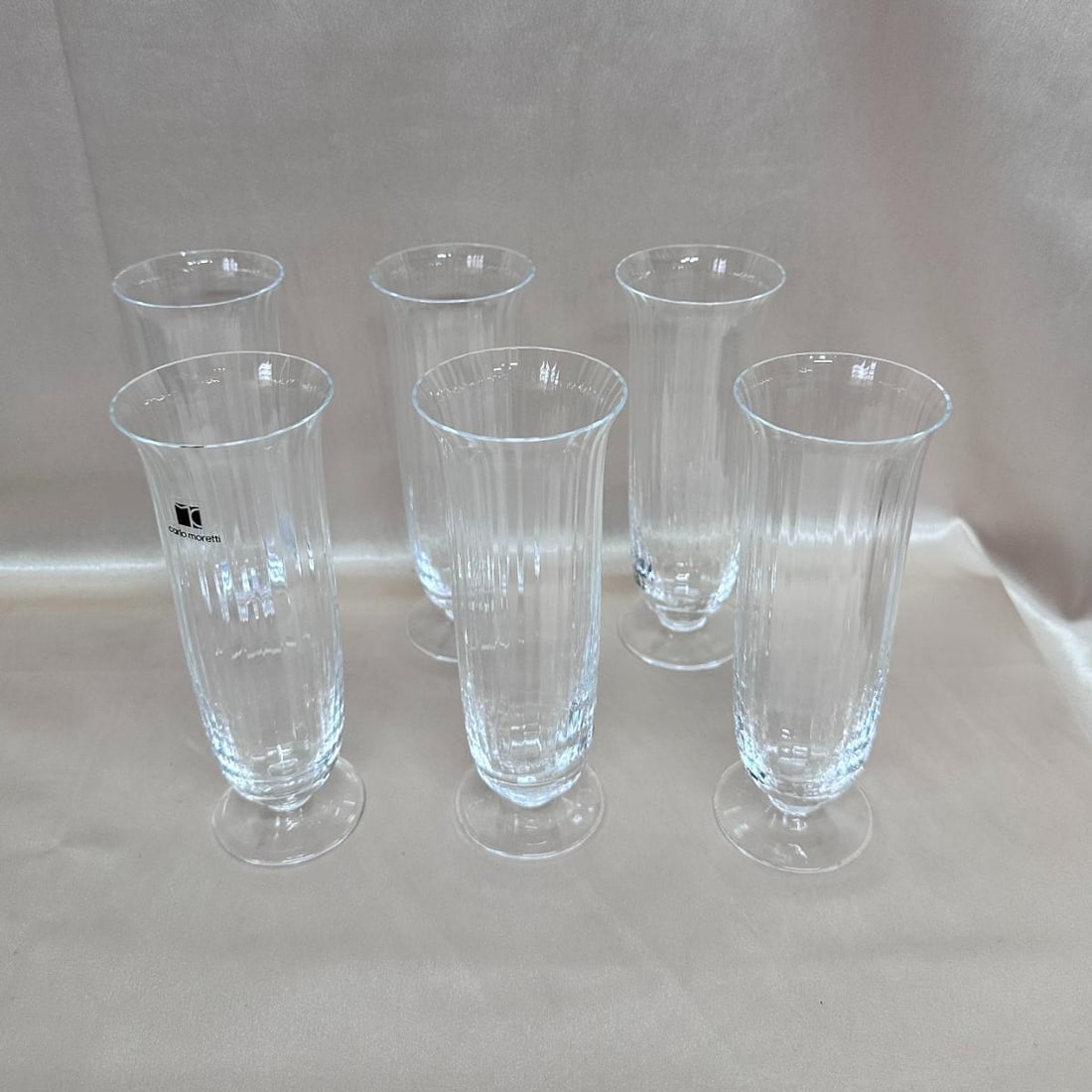 Set of 6 Moretti Murano Champagne Flutes Glass (1 of 5)