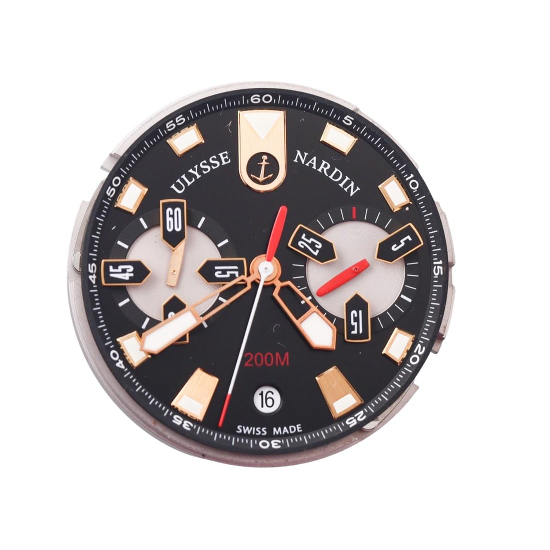 Ulysse Nardin Black Chronograph Watch Dial & 22k Gold Movement UN 800 004105 (1 of 3)