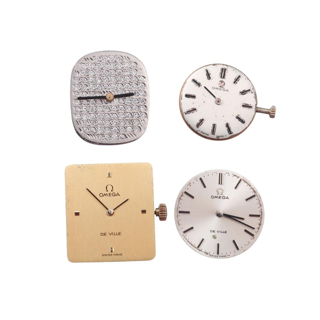 Omega Diamond Gold Watch Dial & Movement Lot of 4 (1 of 10)