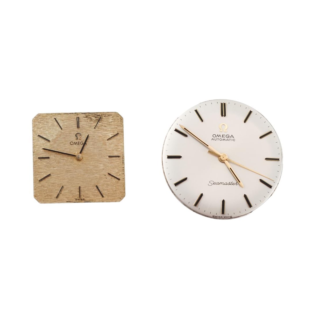 Omega Seamaster Watch Dial & Movement Lot of 2: Designer : Omega Movement : Automatic, Manual - missing crowns. Measurements : Dials are 29mm, 22mm x 22mm. Reference/Model: : Seamaster. Functions : Hours, Minutes, Seconds. <