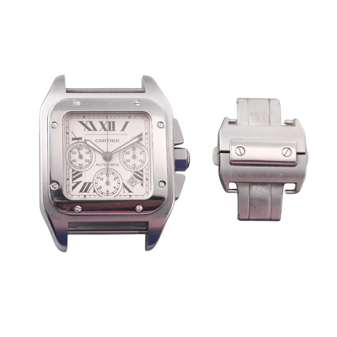 Cartier Santos 100 XL Automatic Chronograph Steel Watch 2740 (1 of 7)