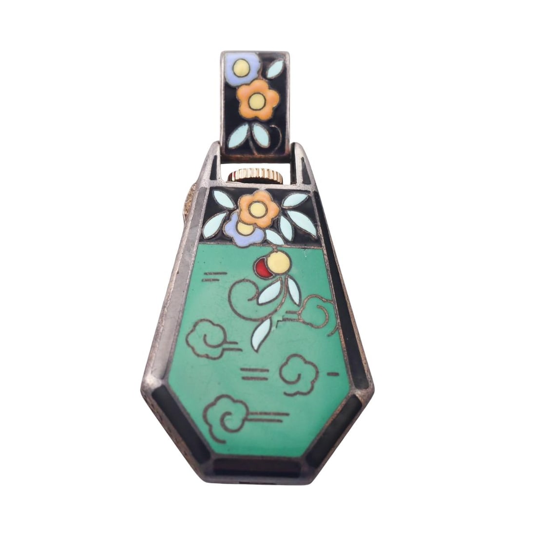 Antique Silver Enamel Manual Wind Watch Pendant: Metal : Sterling Silver Designer : Not Signed Movement : Manual wind - working order. Measurements : Case 49mm x 26mm. Reference/Model: : n/a Functions : Hours, Minutes.