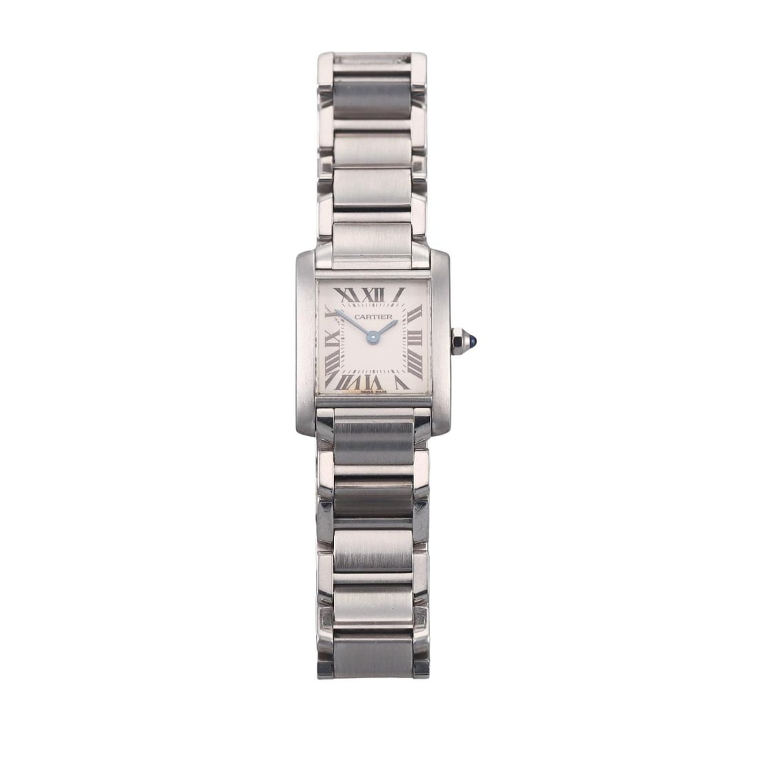 Cartier Tank Francaise Steel Ladies Watch 2384 W51008Q3: Metal : Stainless Steel Designer : Cartier Movement : Quartz - working order. Measurements : Case 20 x 18mm, bracelet will fit approx. 7.25" wrist. Reference/Model: : 2384 / W51008Q3 T