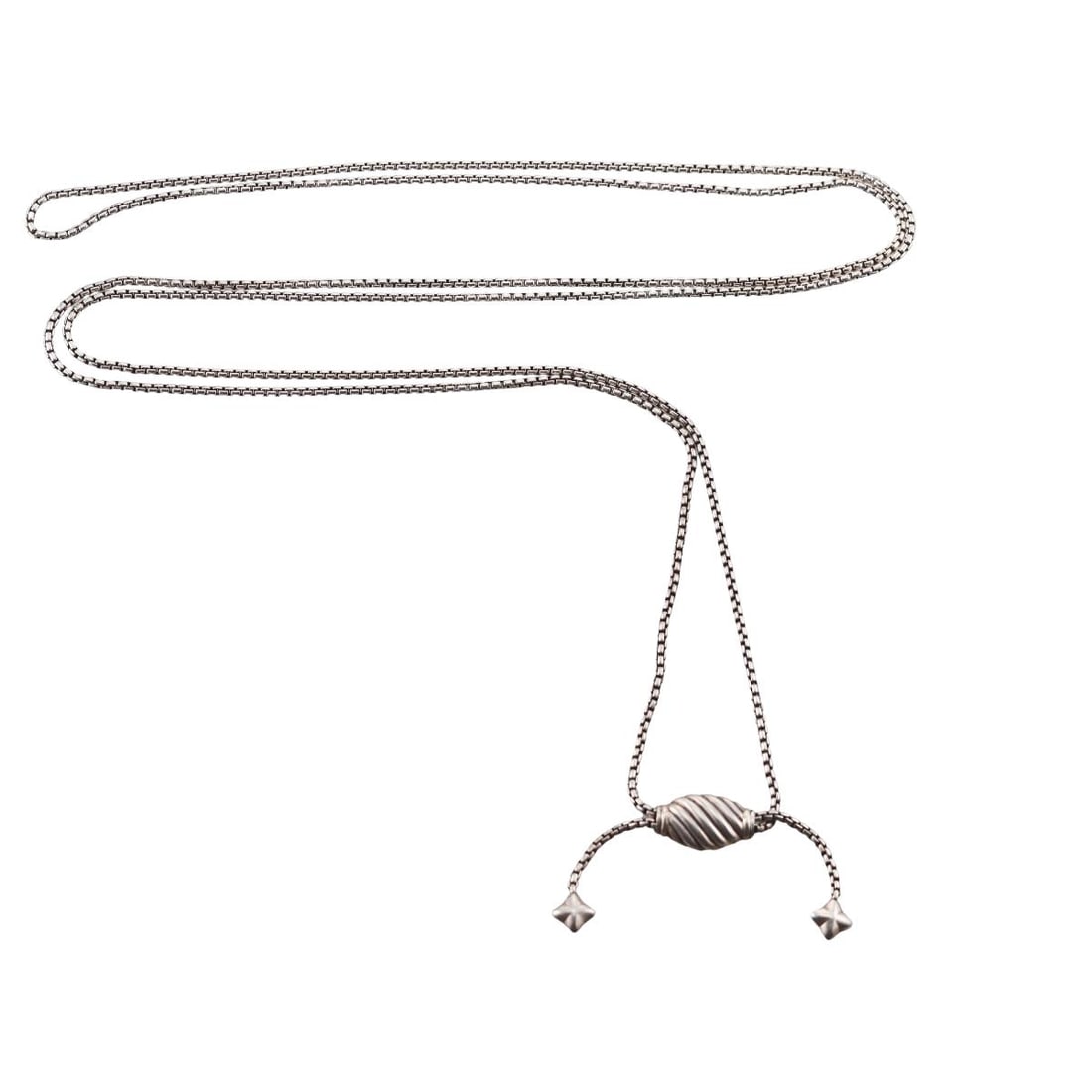 David Yurman Sterling Silver Slide Box Chain Necklace (1 of 4)