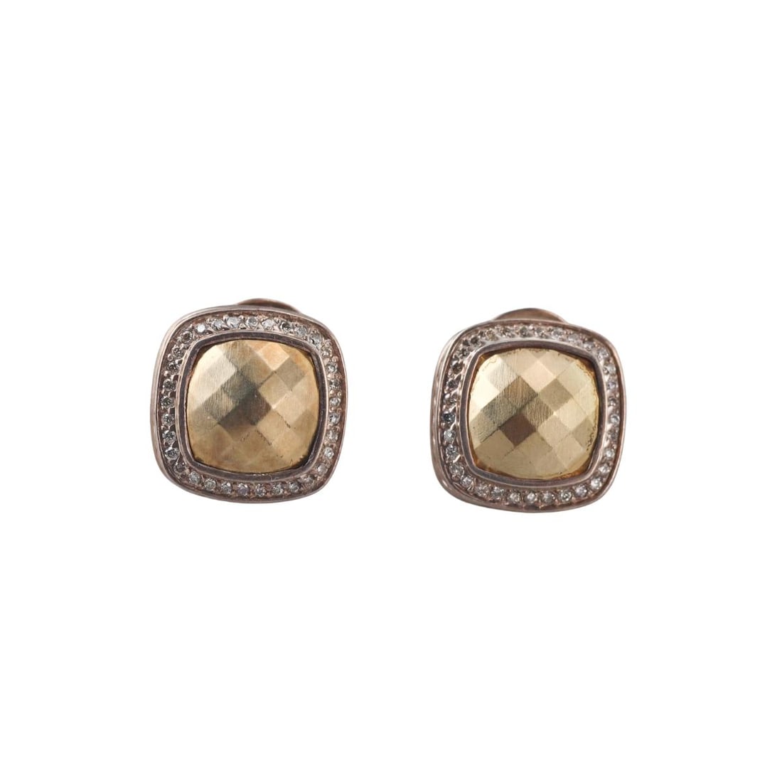 David Yurman Albion Diamond Sterling Silver Earrings: Metal : Sterling Silver Designer : David Yurman Gemstone : Diamonds approx. 0.22ctw. Measurements : Earrings are 16 x 16mm. Marked: : DY, 925. Weight: : 13 grams