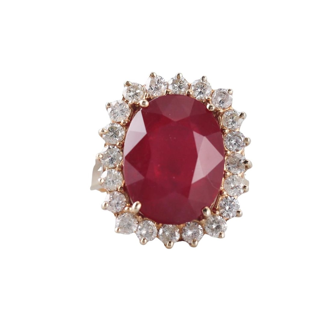 14k Gold Diamond 10ct Ruby Cocktail Ring (1 of 5)