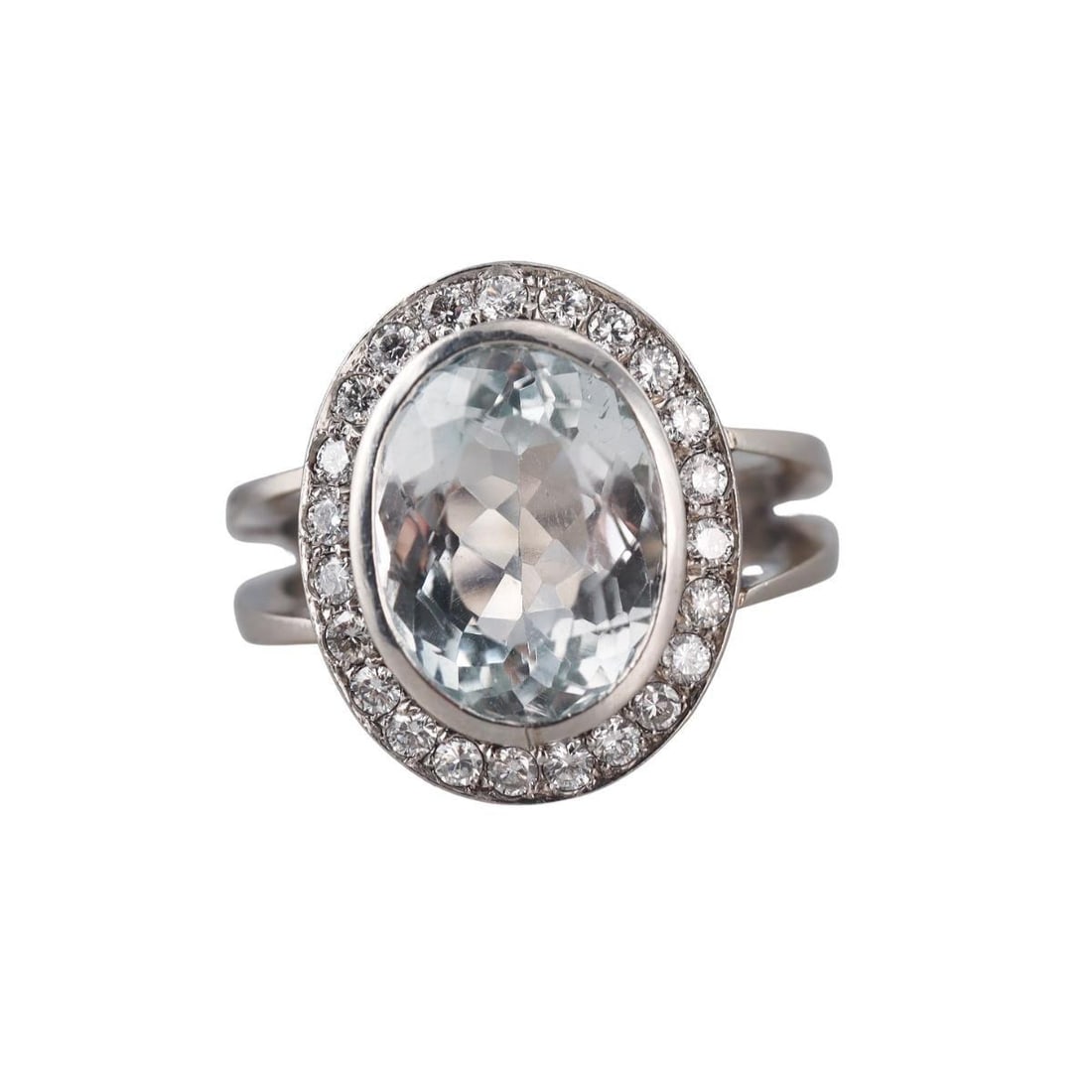 Platinum 7.25ct Aquamarine Diamond Ring (1 of 4)