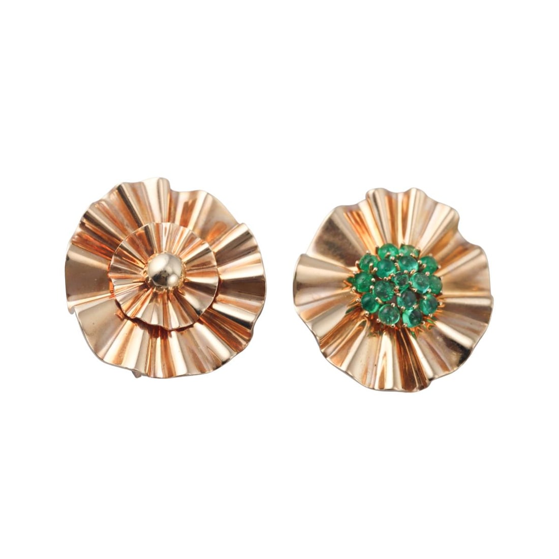 Trabert & Hoeffer Mauboussin Reflections 18k Gold Emerald Brooch Set (1 of 7)