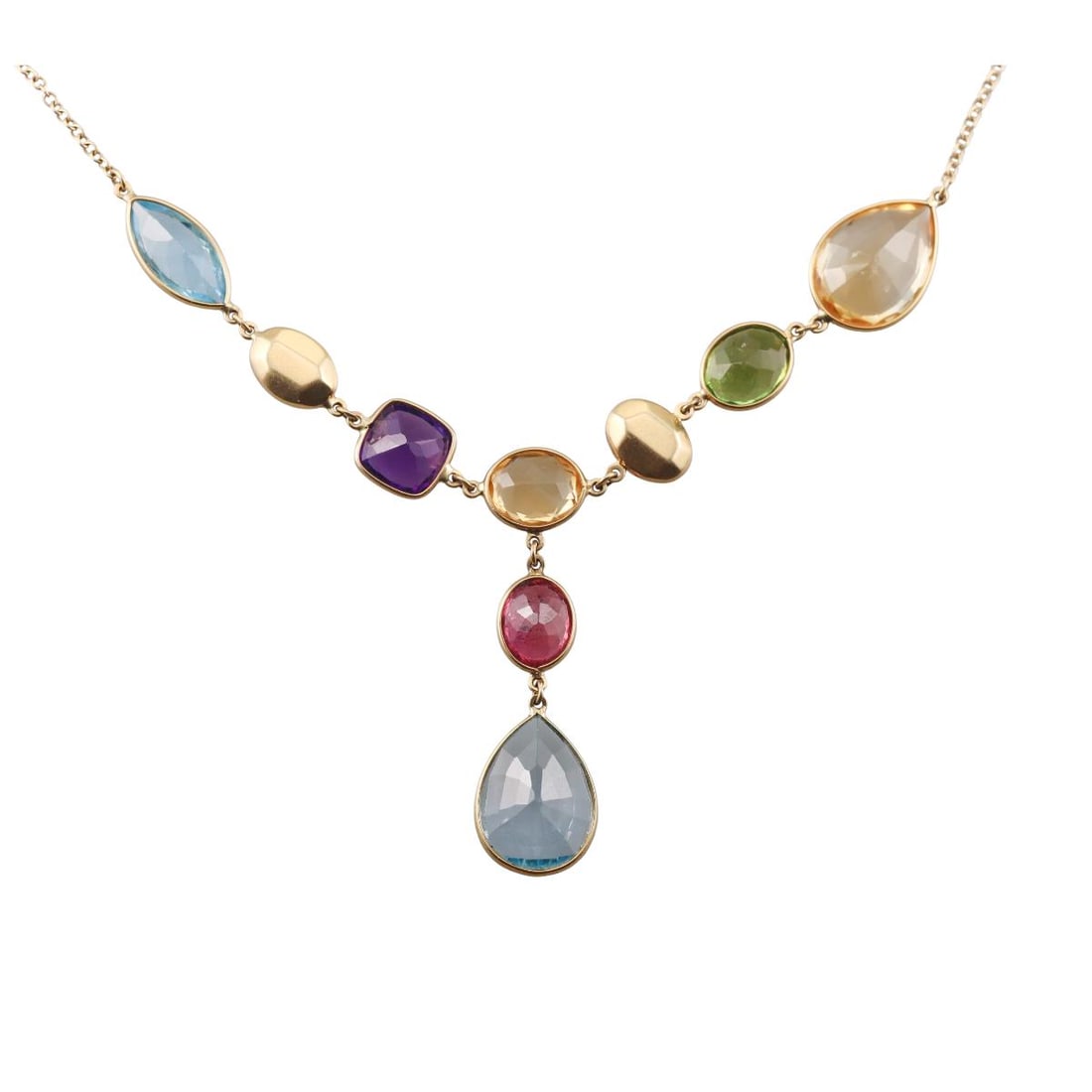 18k Gold Semi Precious Gemstone Pendant Necklace (1 of 4)