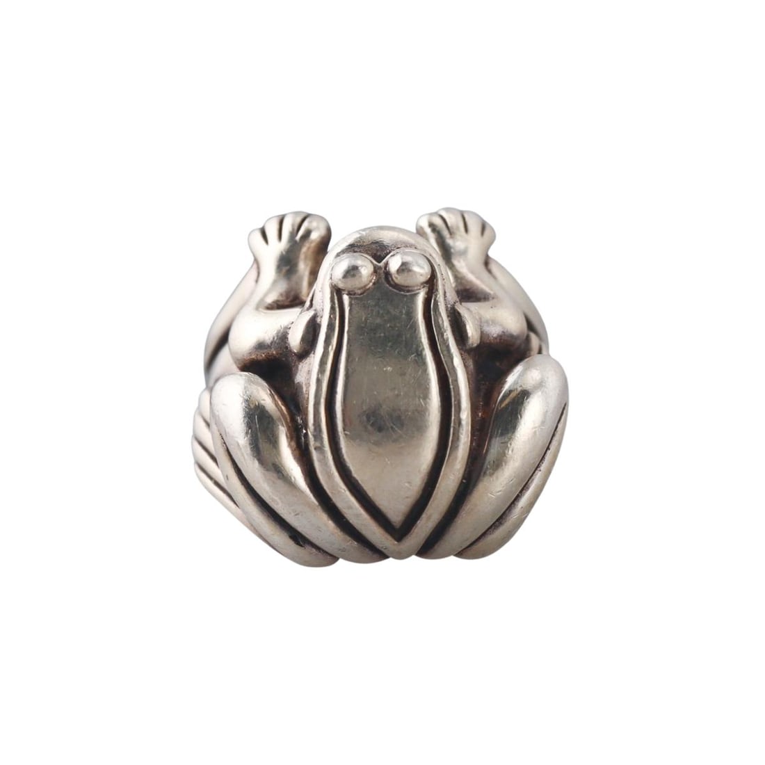 Kieselstein Cord Sterling Silver Frog Ring: Metal : Sterling Silver Designer : Kieselstein Cord Gemstone : None Measurements : Ring size 7, top is 23mm x 22mm. Marked: : Kieselstein Cord, 925, 1997. Weight: : 21.5 grams Condition: : Excellent.