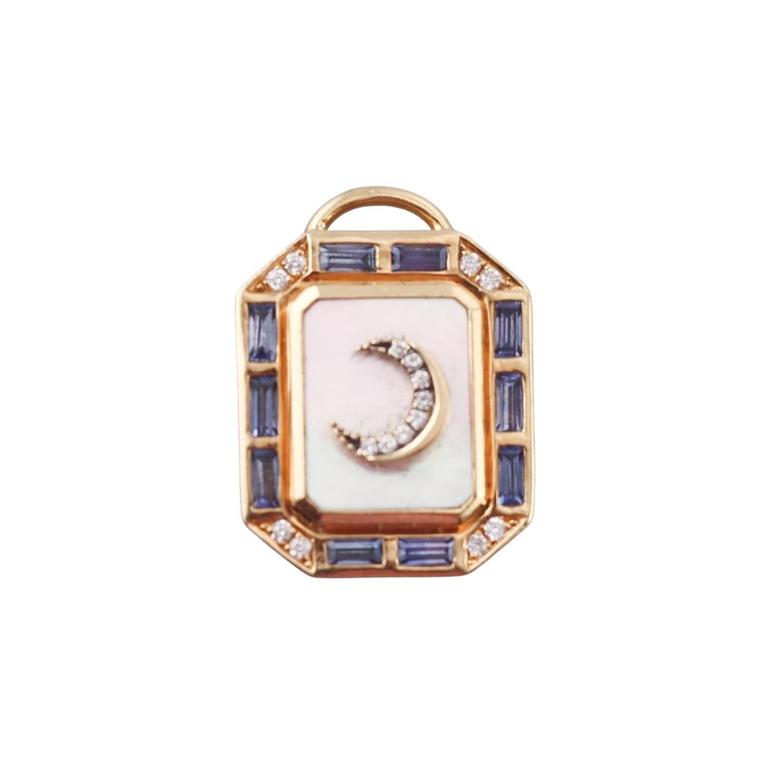 Sorellina La Luna Mini Tarot 18k Gold Sapphire Diamond Pendant (1 of 2)