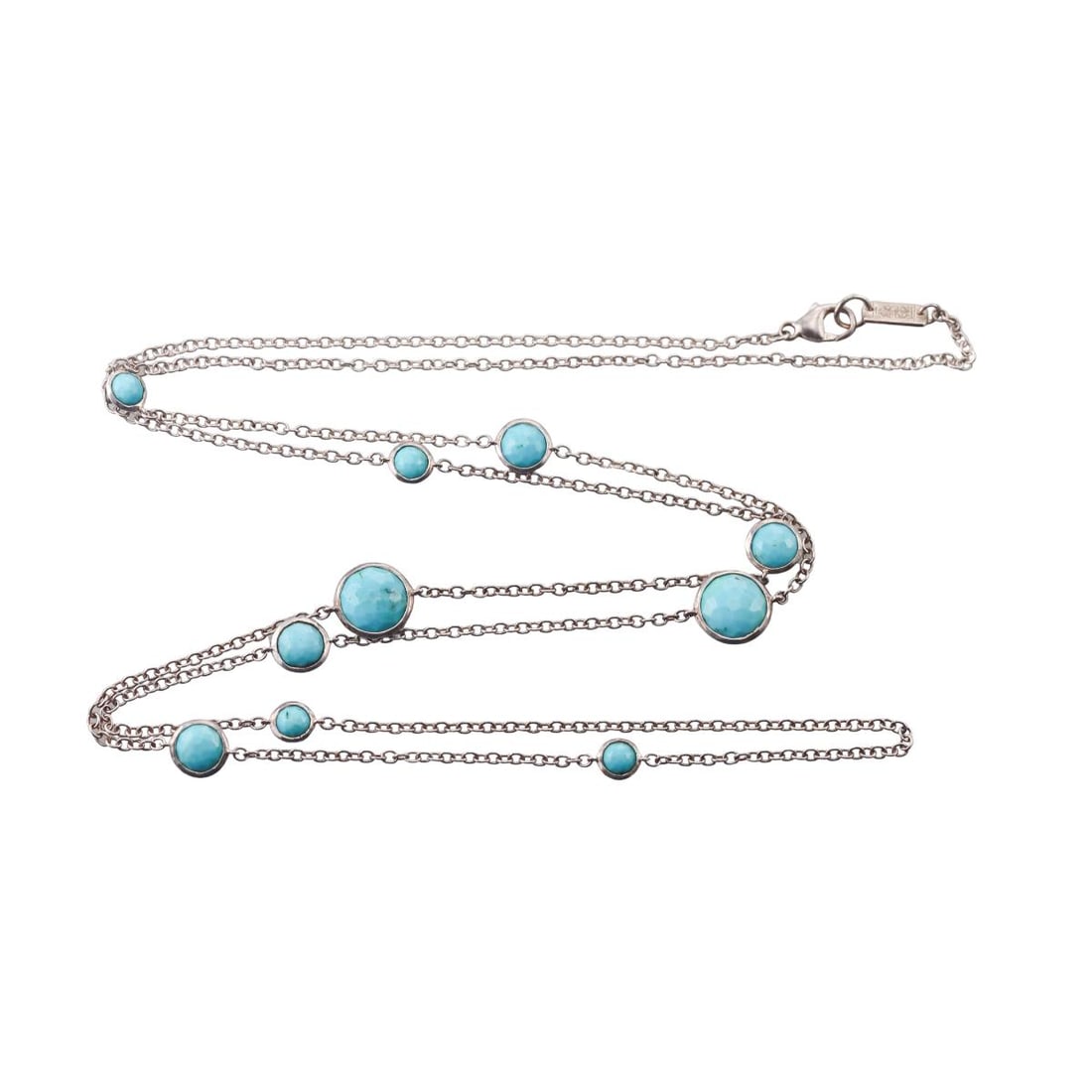 Ippolita Lollipop Sterling Silver Turquoise Long Station Necklace: Metal : Sterling Silver Designer : Ippolita Gemstone : Turquoise Measurements : Necklace is 37.5" long. Marked: : Ippolita 925. Weight: : 10.6 grams Condition: : Excellent. Additional: n/a
