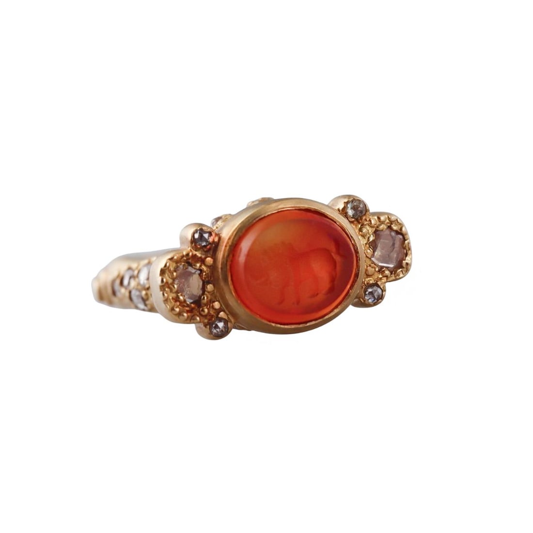 Coomi 20k Gold Ancient Intaglio Diamond Ring: Metal : 20k Yellow Gold Designer : Coomi Gemstone : Intaglio, Diamonds. Measurements : Ring size 5.5, top is 10 x 20mm. Marked: : Diamond mark, 20k. Weight: : 11.1 grams Condition: : Excellent.