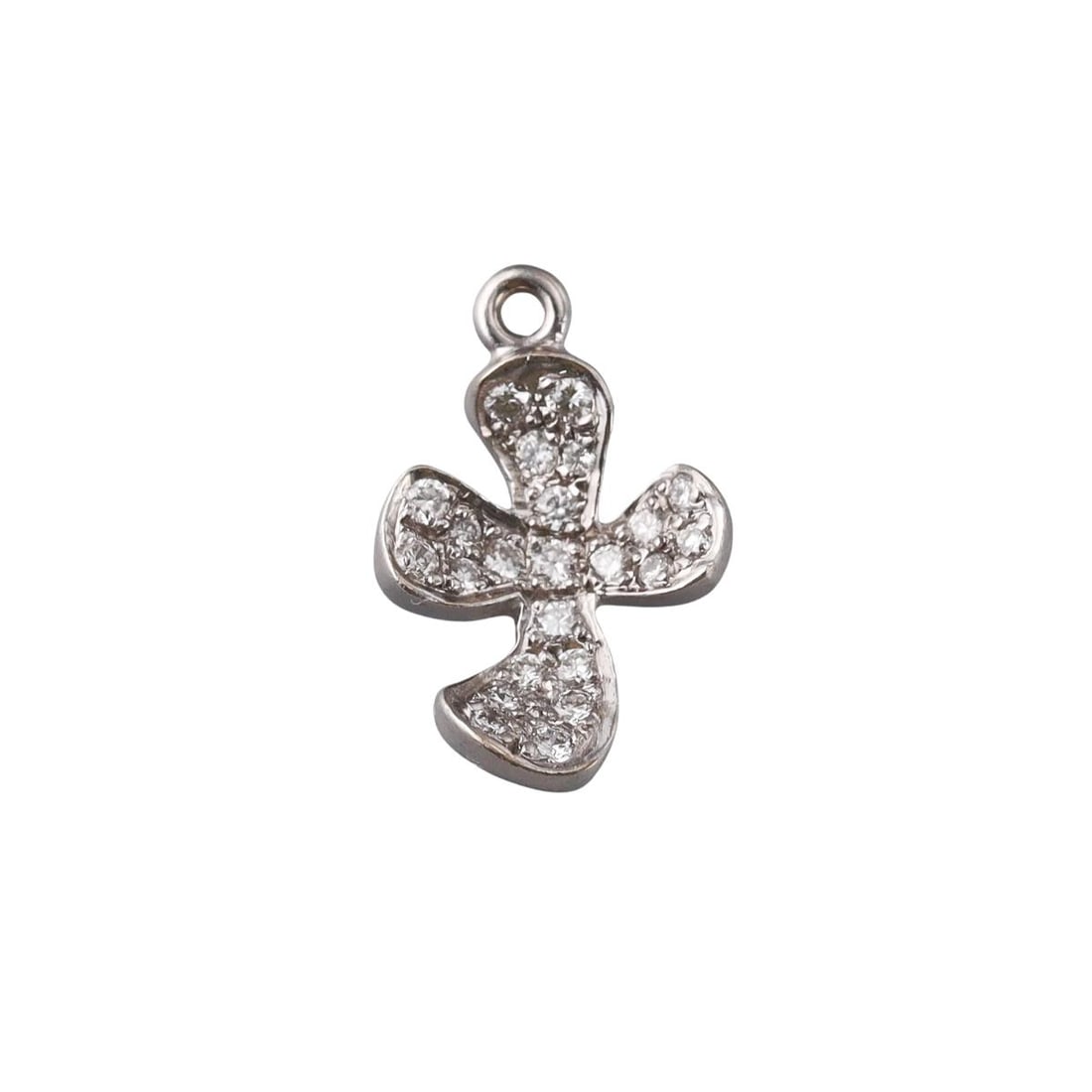 18k Gold Diamond Cross Pendant Charm: Metal : 18k White Gold Designer : Not Signed Gemstone : Diamonds approx. 0.30ctw. Measurements : Pendant is 18mm x 12mm. Marked: : Tested 18k. Weight: : 2 grams Condition: : Excellent. Additional: n/a